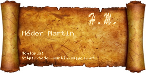 Héder Martin névjegykártya